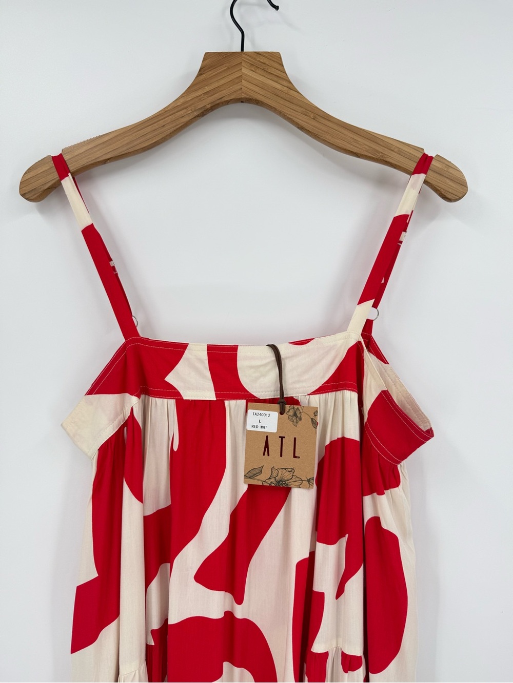 Anthropologie x Abel The Label Smock Dress Abstract Flowy Trapeze Summer Maxi L - Picture 5 of 16